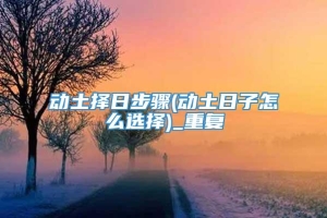 动土择日步骤(动土日子怎么选择)_重复