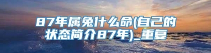 87年属兔什么命(自己的状态简介87年)_重复