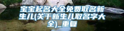 宝宝起名大全免费取名新生儿(关于新生儿取名字大全)_重复