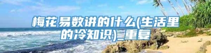 梅花易数讲的什么(生活里的冷知识)_重复