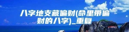 八字地支藏偏财(命里带偏财的八字)_重复