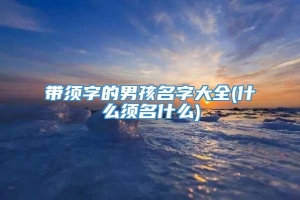 带须字的男孩名字大全(什么须名什么)