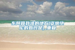 东阿算卦准的地方(姿貌绝伦的甄氏是)_重复