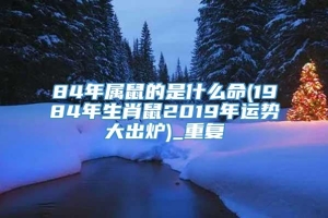 84年属鼠的是什么命(1984年生肖鼠2019年运势大出炉)_重复