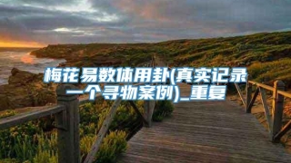 梅花易数体用卦(真实记录一个寻物案例)_重复