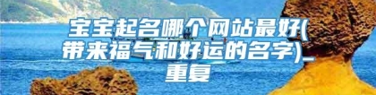 宝宝起名哪个网站最好(带来福气和好运的名字)_重复