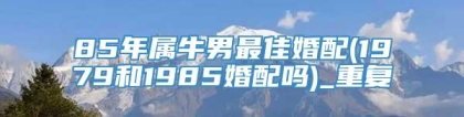 85年属牛男最佳婚配(1979和1985婚配吗)_重复