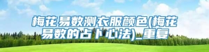 梅花易数测衣服颜色(梅花易数的占卜心法)_重复