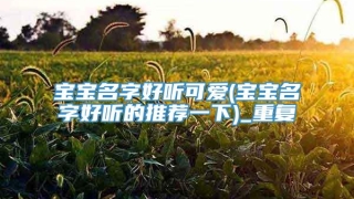 宝宝名字好听可爱(宝宝名字好听的推荐一下)_重复