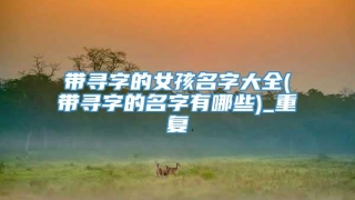 带寻字的女孩名字大全(带寻字的名字有哪些)_重复