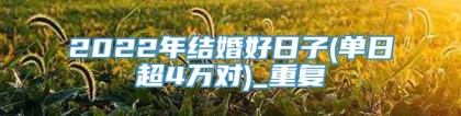 2022年结婚好日子(单日超4万对)_重复