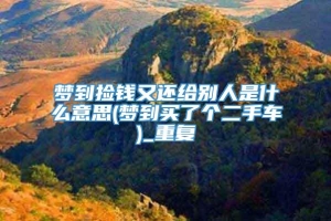梦到捡钱又还给别人是什么意思(梦到买了个二手车)_重复