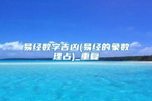 易经数字吉凶(易经的象数理占)_重复