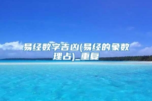 易经数字吉凶(易经的象数理占)_重复