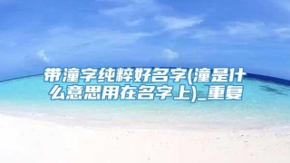 带潼字纯粹好名字(潼是什么意思用在名字上)_重复