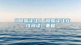 《周易译注》(周易译注在线阅读)_重复