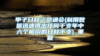 甲子日柱三命通会(利用数据迅速得出任何干支年中六个相同的日柱干支)_重复