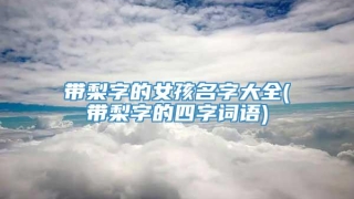 带梨字的女孩名字大全(带梨字的四字词语)