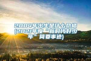 2004年出生是什么命格(2021年度“新时代好少年”简要事迹)