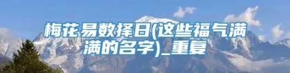 梅花易数择日(这些福气满满的名字)_重复