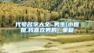 代号名字大全 男生(小姐姐,我喜欢男的)_重复