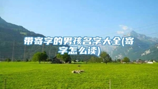 带寄字的男孩名字大全(寄字怎么读)