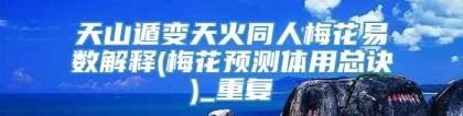 天山遁变天火同人梅花易数解释(梅花预测体用总诀)_重复