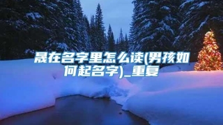 晟在名字里怎么读(男孩如何起名字)_重复