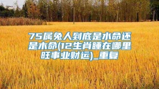 75属兔人到底是水命还是木命(12生肖睡在哪里旺事业财运)_重复