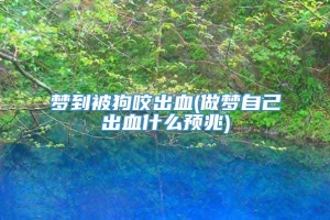 梦到被狗咬出血(做梦自己出血什么预兆)