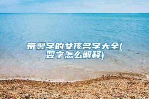 带翌字的女孩名字大全(翌字怎么解释)