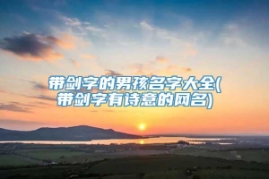 带剑字的男孩名字大全(带剑字有诗意的网名)