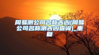 周易测公司名称吉凶(周易公司名称测吉凶查询)_重复