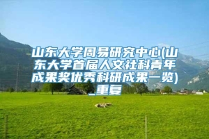 山东大学周易研究中心(山东大学首届人文社科青年成果奖优秀科研成果一览)_重复