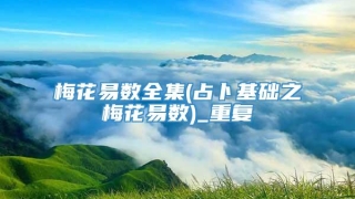 梅花易数全集(占卜基础之梅花易数)_重复