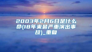 2003年2月6日是什么命(18年来最严重演出事故)_重复