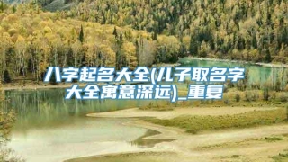 八字起名大全(儿子取名字大全寓意深远)_重复