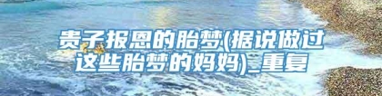 贵子报恩的胎梦(据说做过这些胎梦的妈妈)_重复