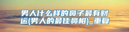 男人什么样的鼻子最有财运(男人的最佳鼻相)_重复