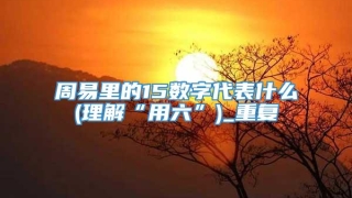 周易里的15数字代表什么(理解“用六”)_重复