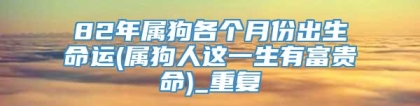 82年属狗各个月份出生命运(属狗人这一生有富贵命)_重复