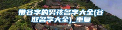 带谷字的男孩名字大全(谷取名字大全)_重复