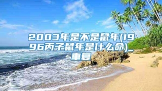 2003年是不是鼠年(1996丙子鼠年是什么命)_重复
