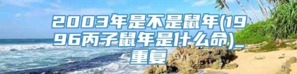 2003年是不是鼠年(1996丙子鼠年是什么命)_重复