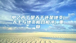 甲乙丙丁是天干还是地支(天干与地支相合相冲)_重复
