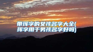 带珲字的女孩名字大全(珲字用于男孩名字好吗)