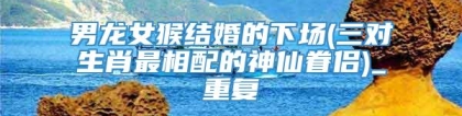 男龙女猴结婚的下场(三对生肖最相配的神仙眷侣)_重复