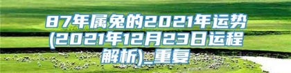 87年属兔的2021年运势(2021年12月23日运程解析)_重复