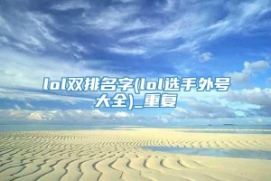 lol双排名字(lol选手外号大全)_重复