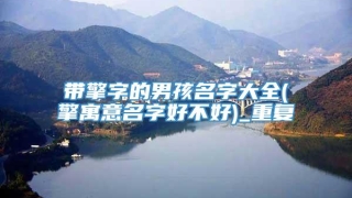 带擎字的男孩名字大全(擎寓意名字好不好)_重复